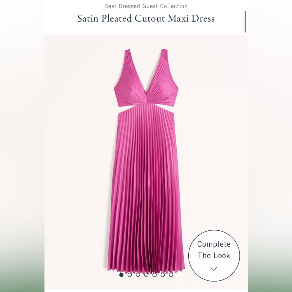 Abercrombie Satin Pleated Cutout Maxi Dress